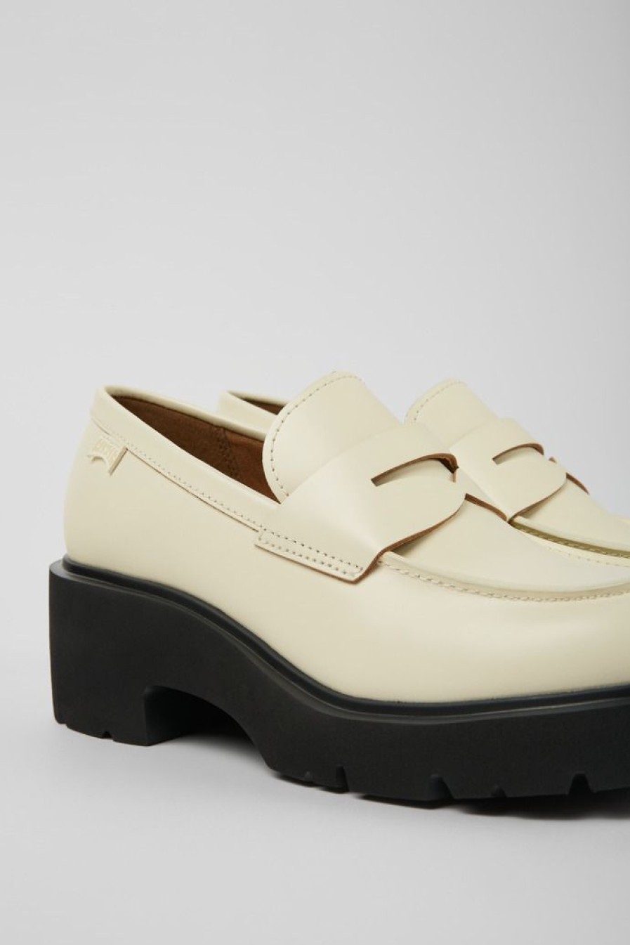 Camper Witte Leren Damesloafers