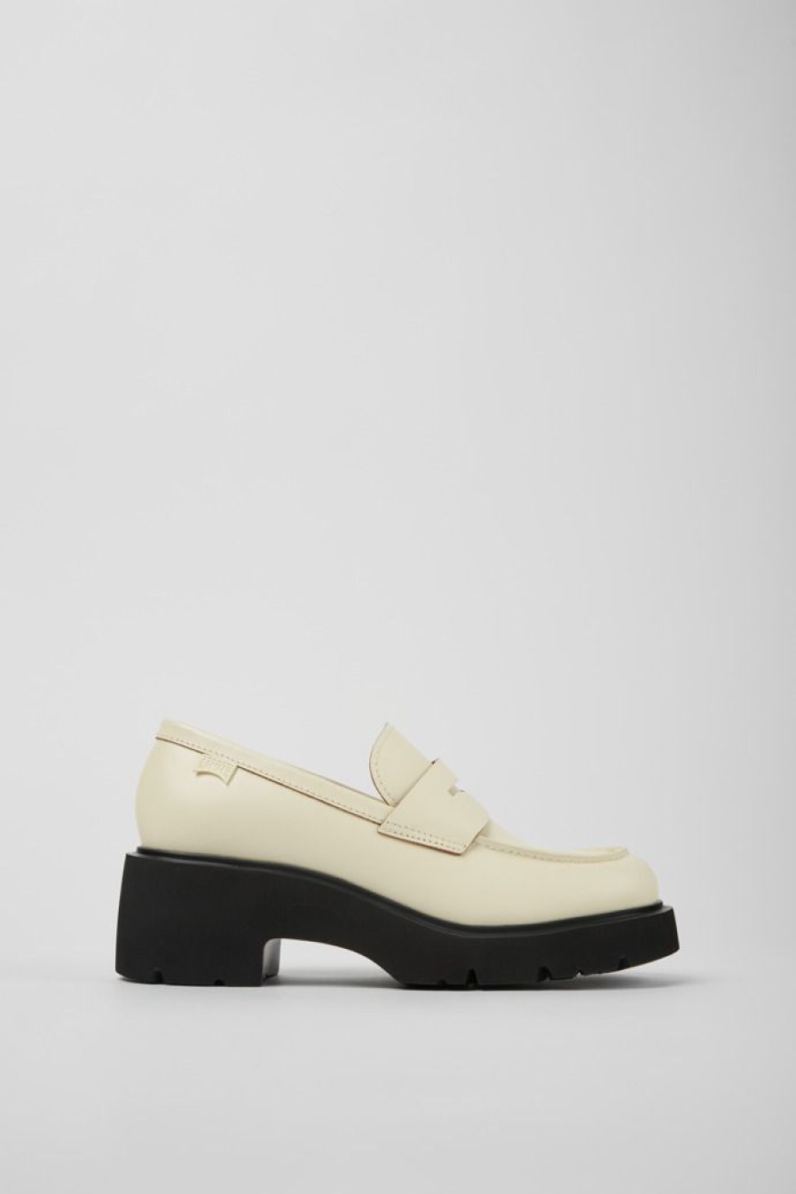 Camper Witte Leren Damesloafers