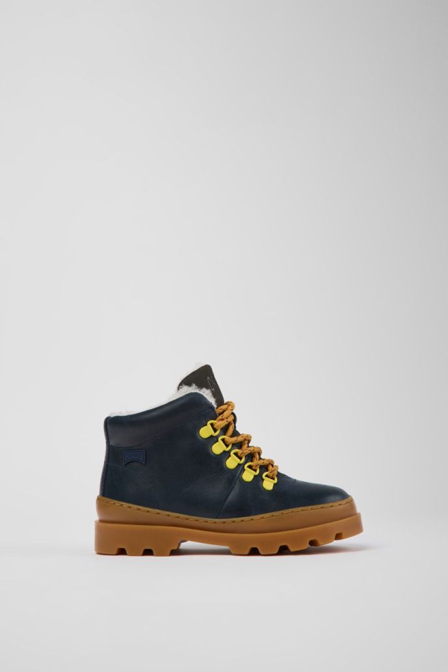 Camper Marineblauwe Leren En Nubuck Kinder-Enkelboots