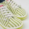 Camper Groen-Witte Stoffen Damessneakers