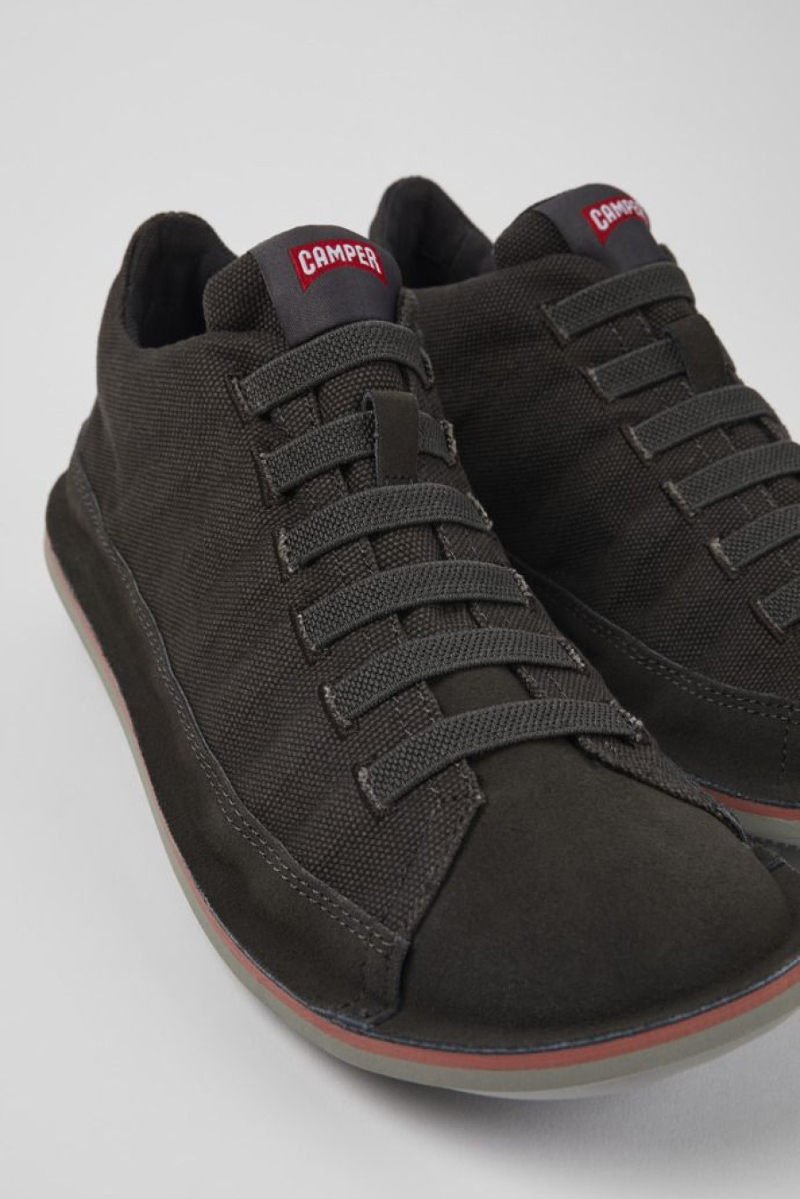 Camper Zwarte Textiel/Nubuck Basketbalbootie Voor Heren