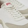 Camper Witte Stoffen En Nubuck Damessneakers