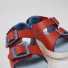 Camper Rode Leren Kindersandalen