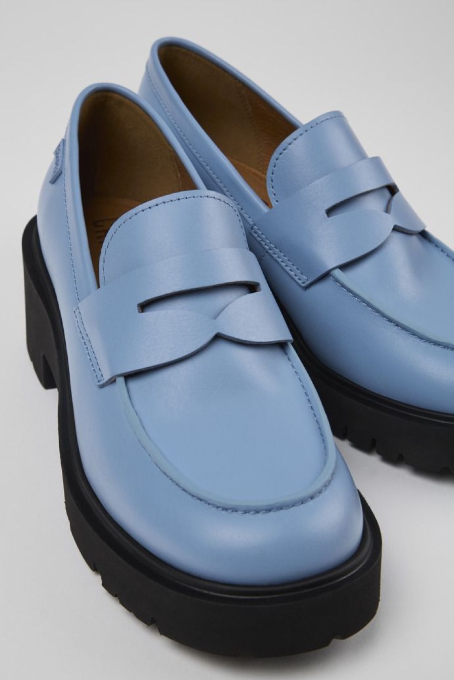 Camper Blauwe Leren Damesloafer