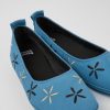 Camper Blauwe Nubuck Ballerina'S Voor Dames