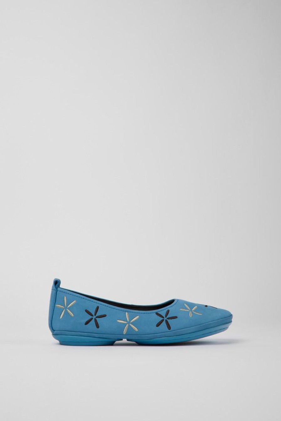 Camper Blauwe Nubuck Ballerina'S Voor Dames