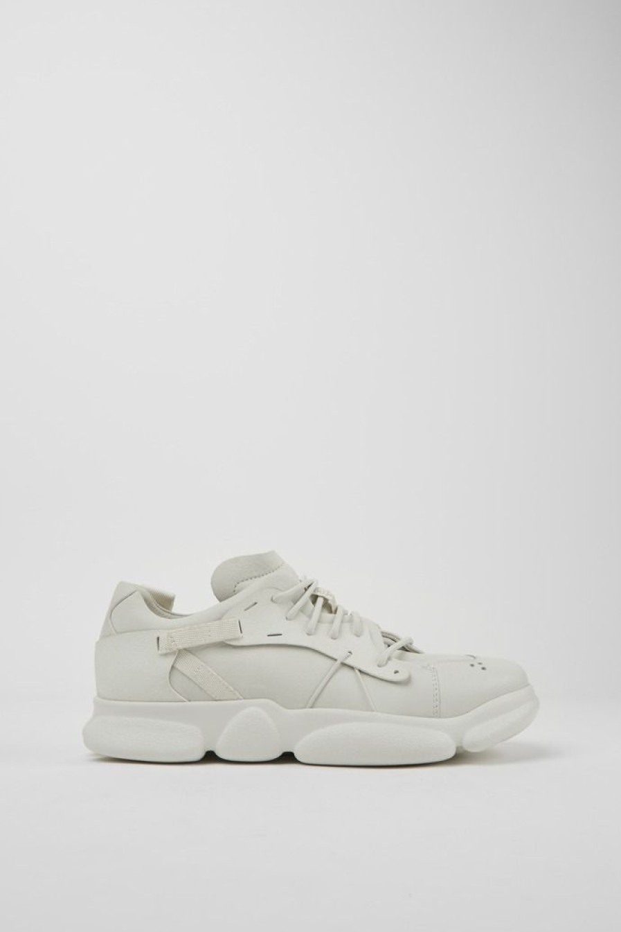 Camper Witte Herensneakers Van Ongeverfd Leer