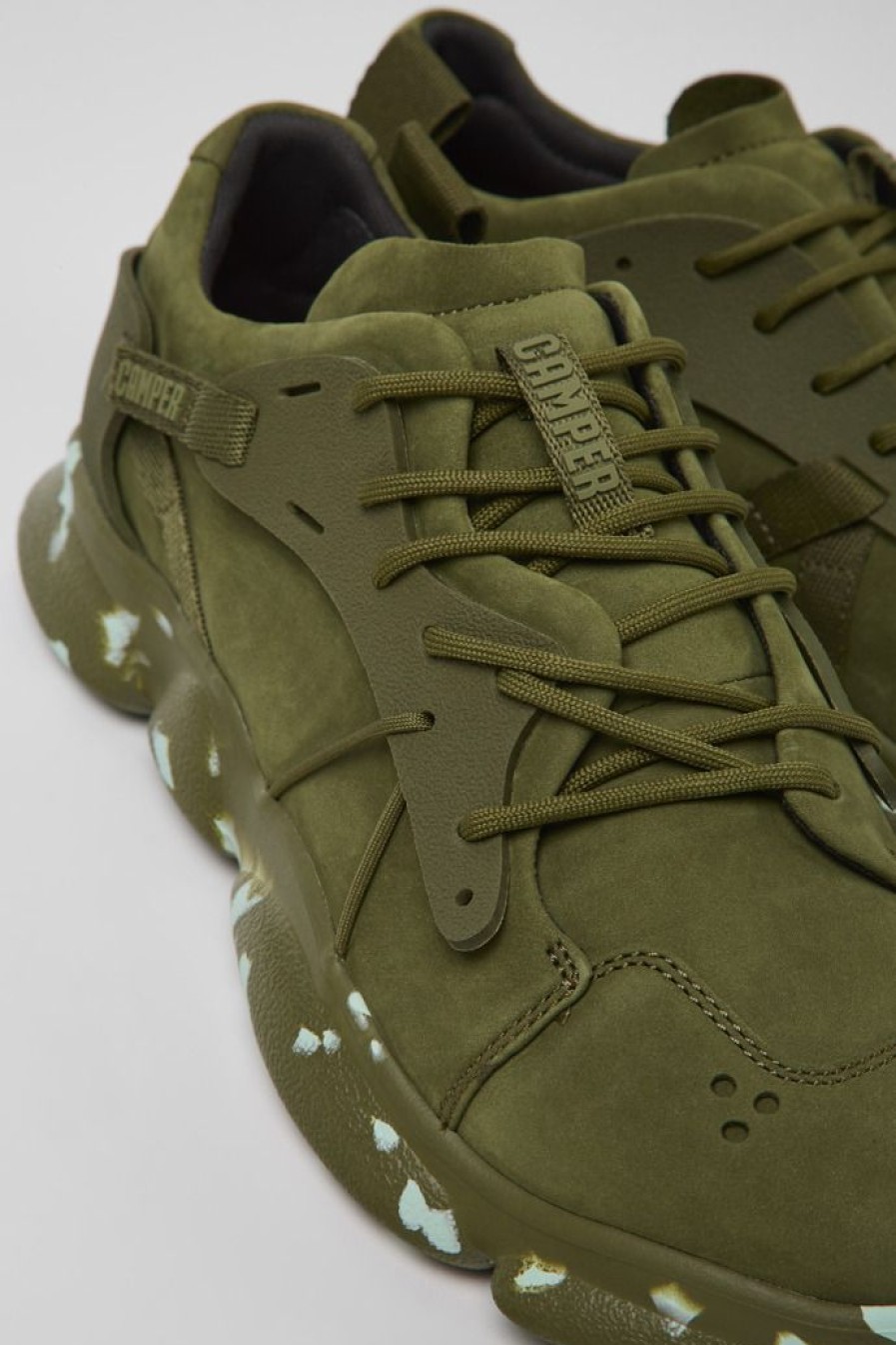 Camper Groene Sneaker Van Nubuck/Textiel Voor Heren