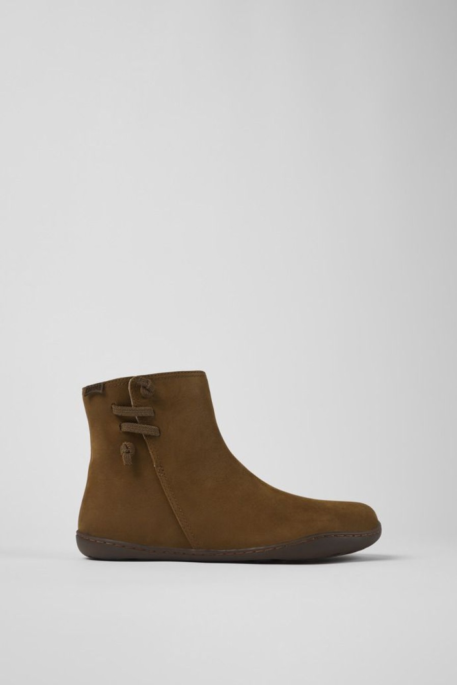 Camper Bruine Nubuck Enkellaarzen Voor Dames