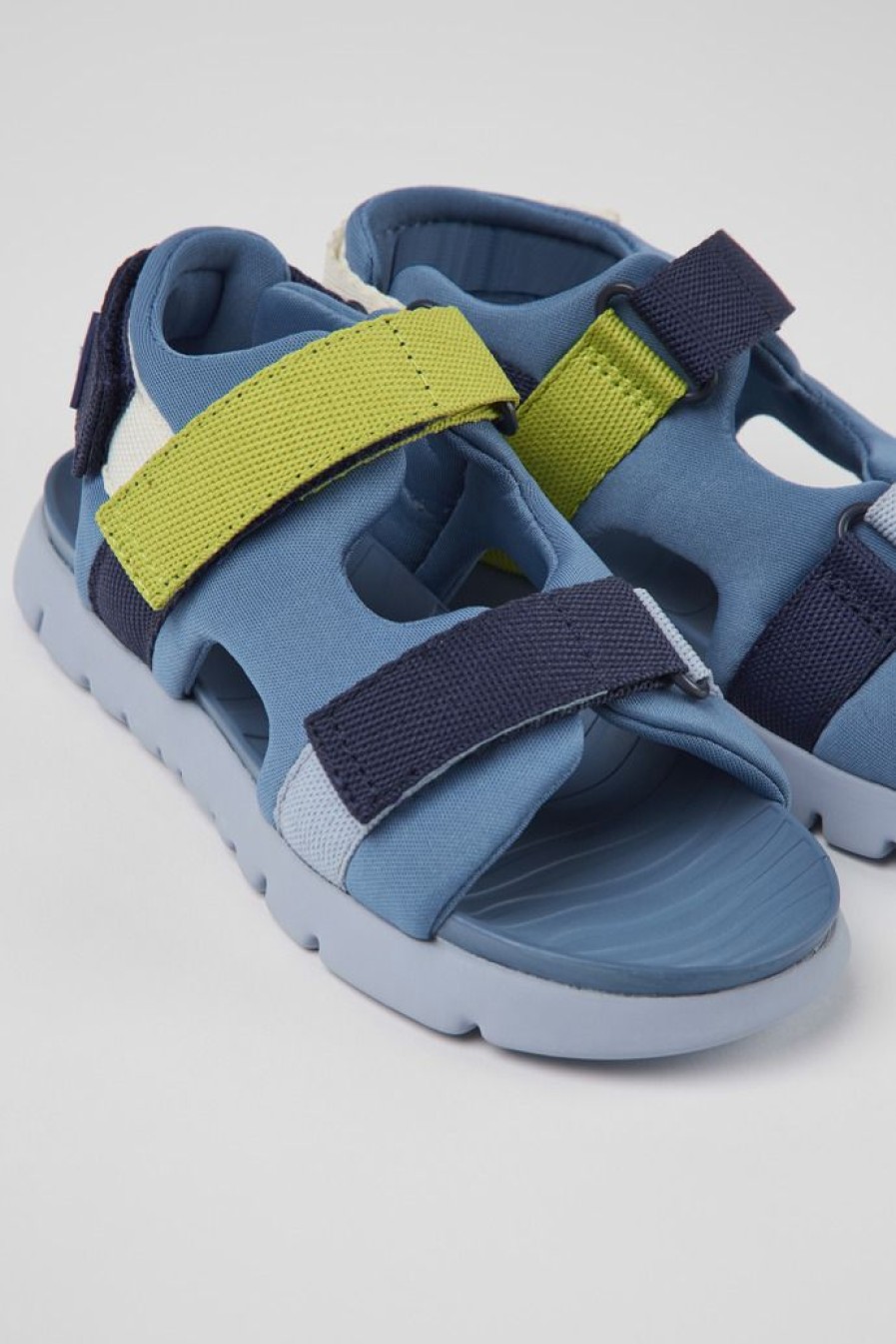 Camper Blauwe Stoffen Kindersandalen