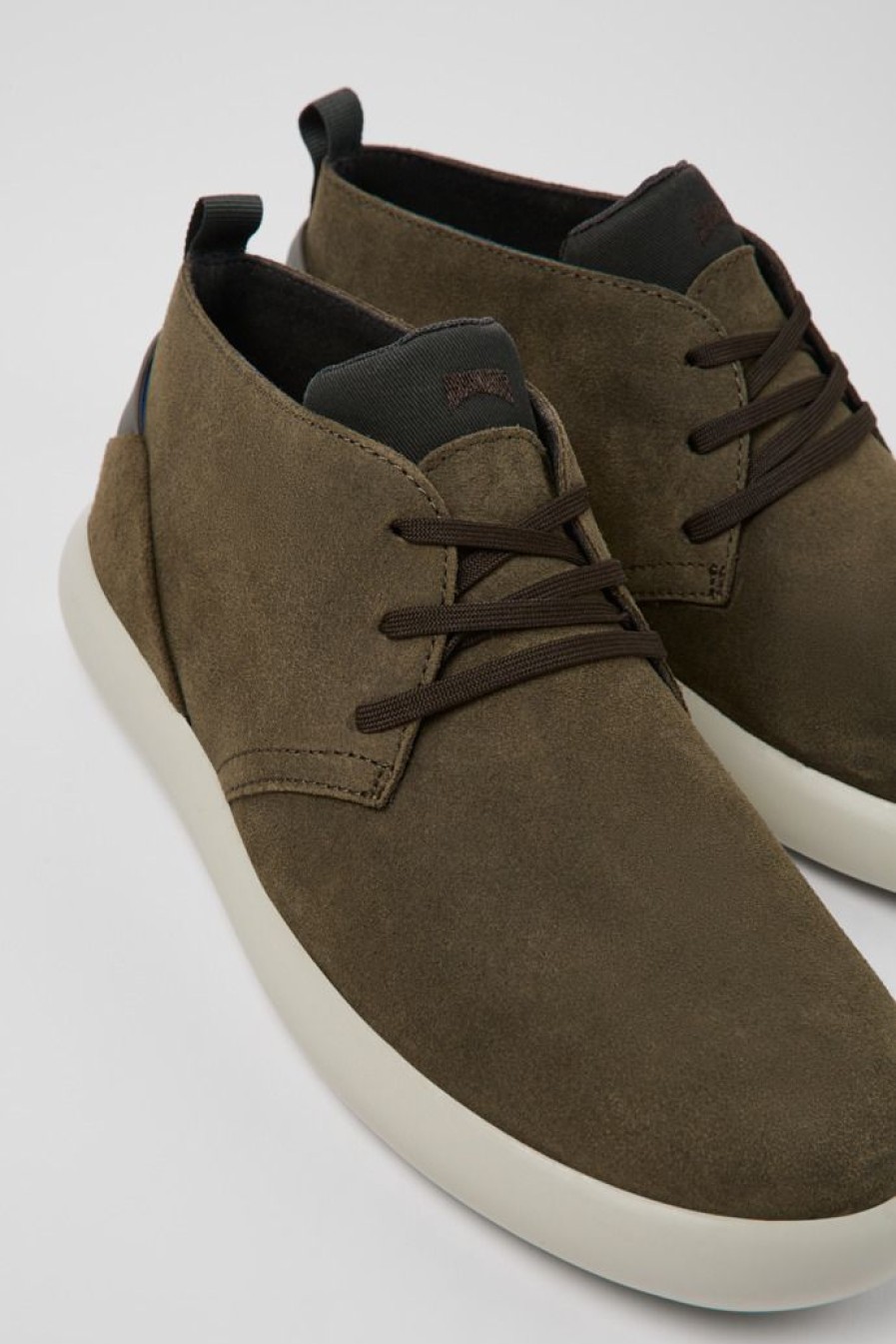 Camper Groene Nubuck Herensneakers