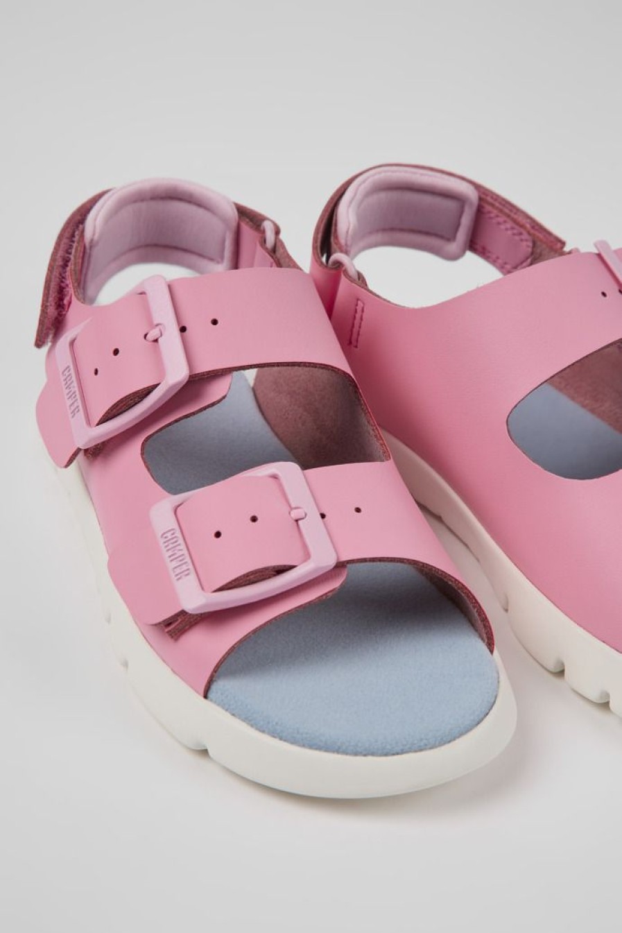 Camper Roze Leren Kindersandalen