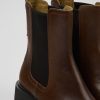 Camper Bruine Leren Chelseaboots Voor Dames