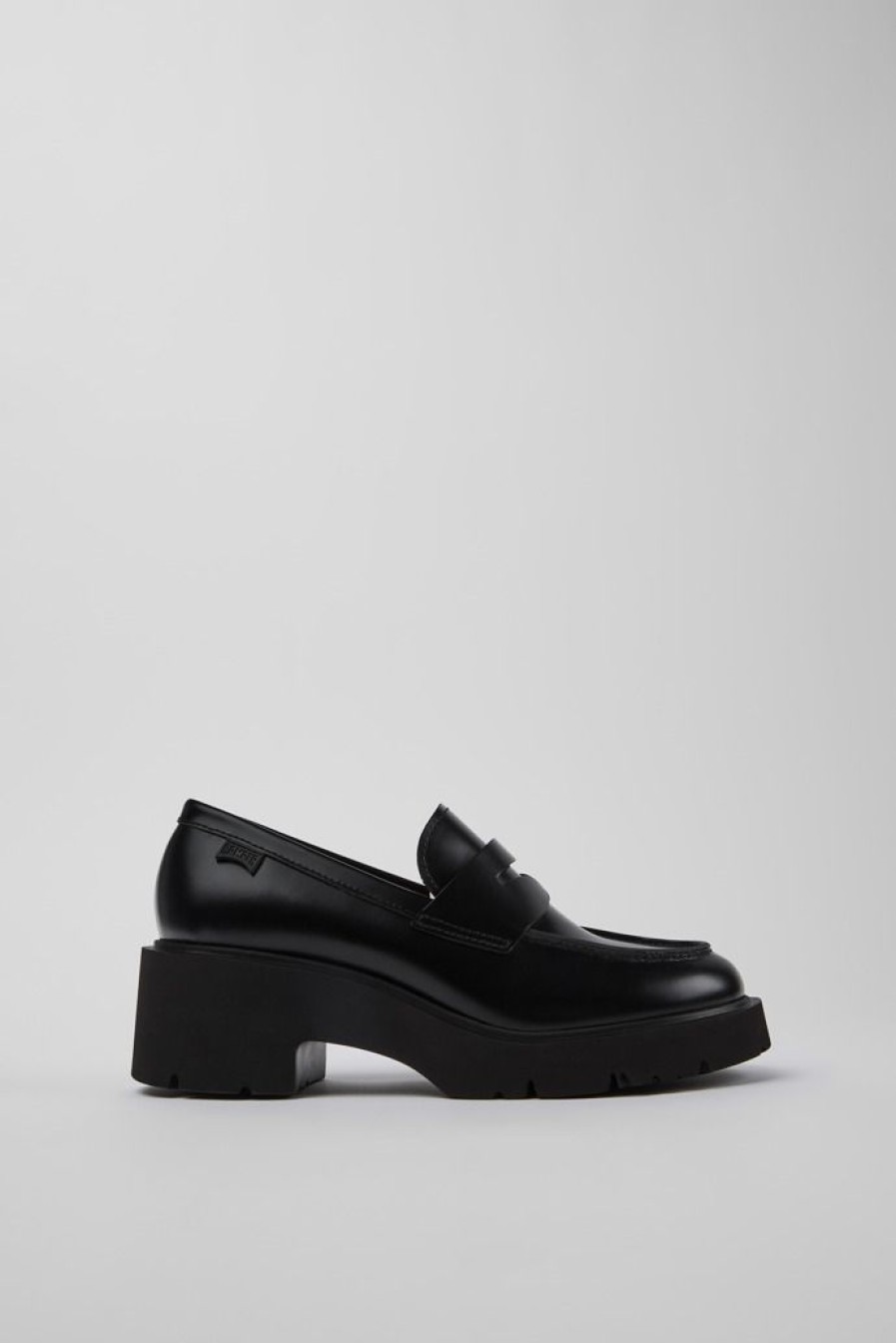 Camper Zwarte Leren Damesloafers