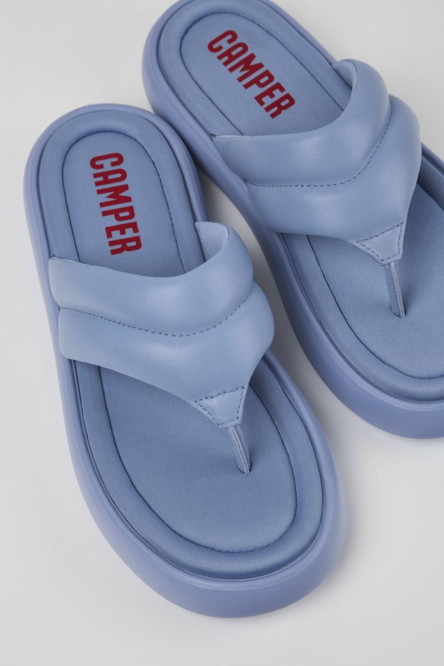 Camper Blauwe Leren Teenslipper Voor Heren