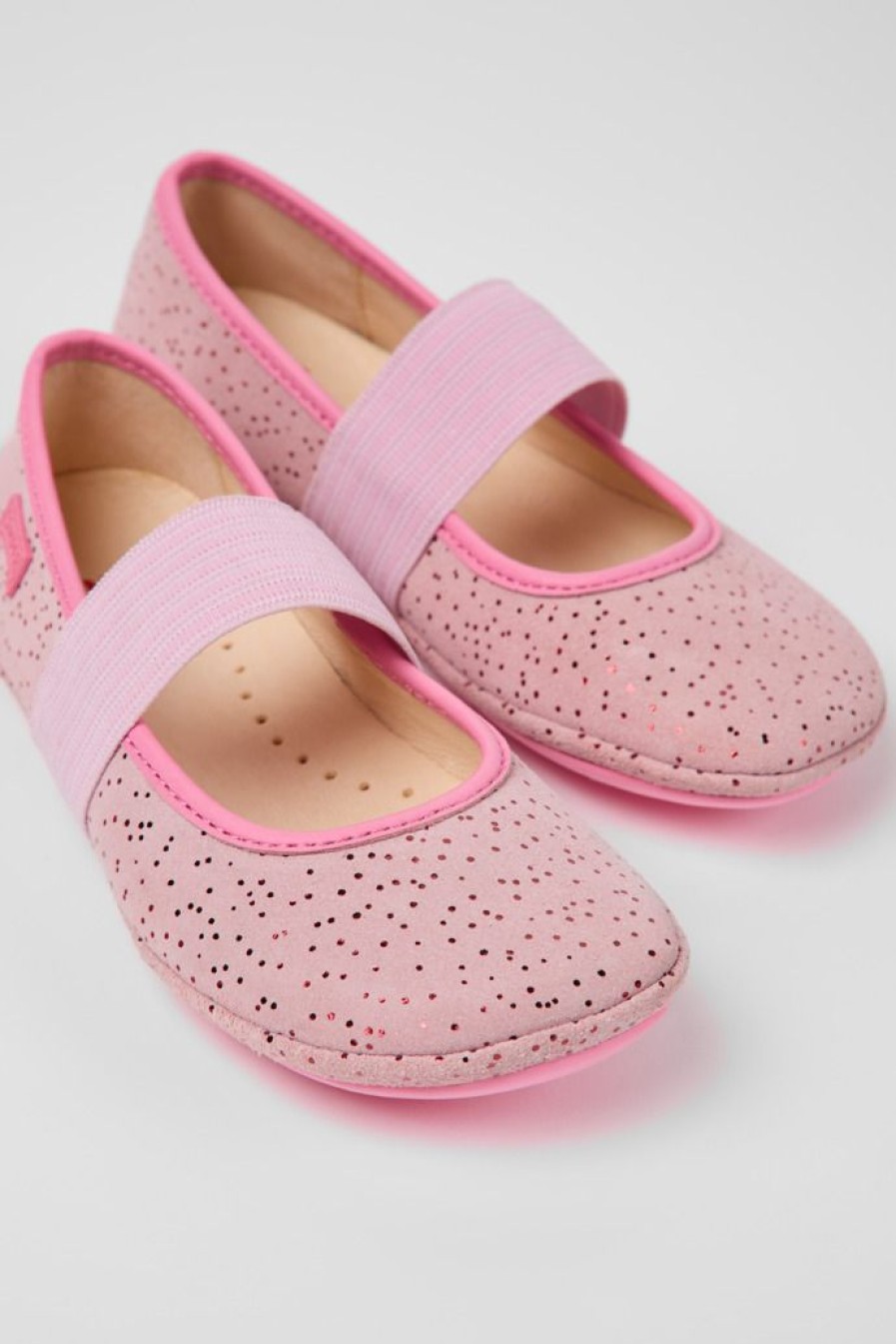 Camper Roze Nubuck Kinderballerina'S