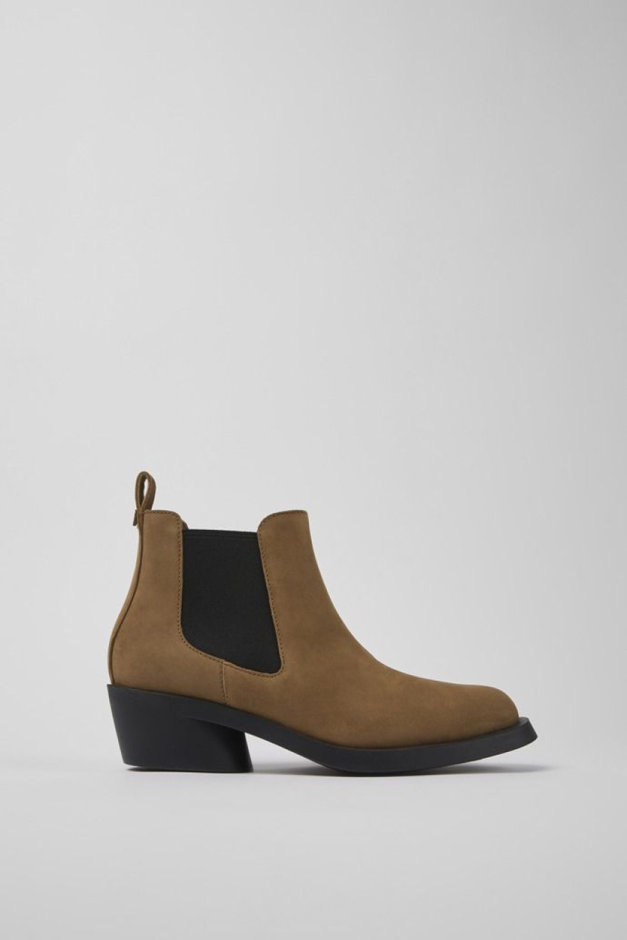 Camper Bruine Nubuck Enkellaarzen Voor Dames