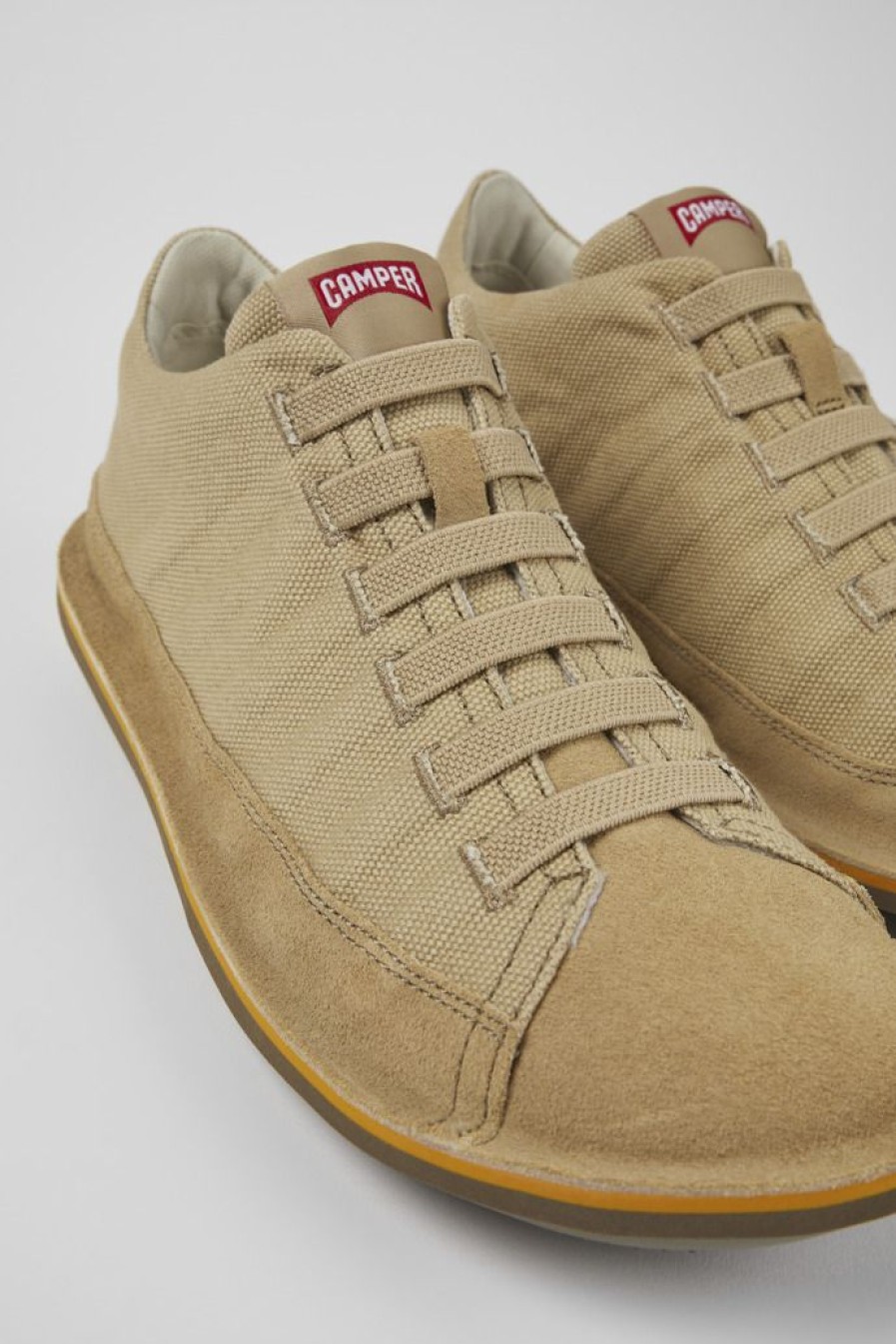 Camper Beige Textiel/Nubuck Basketbalbootie Voor Heren