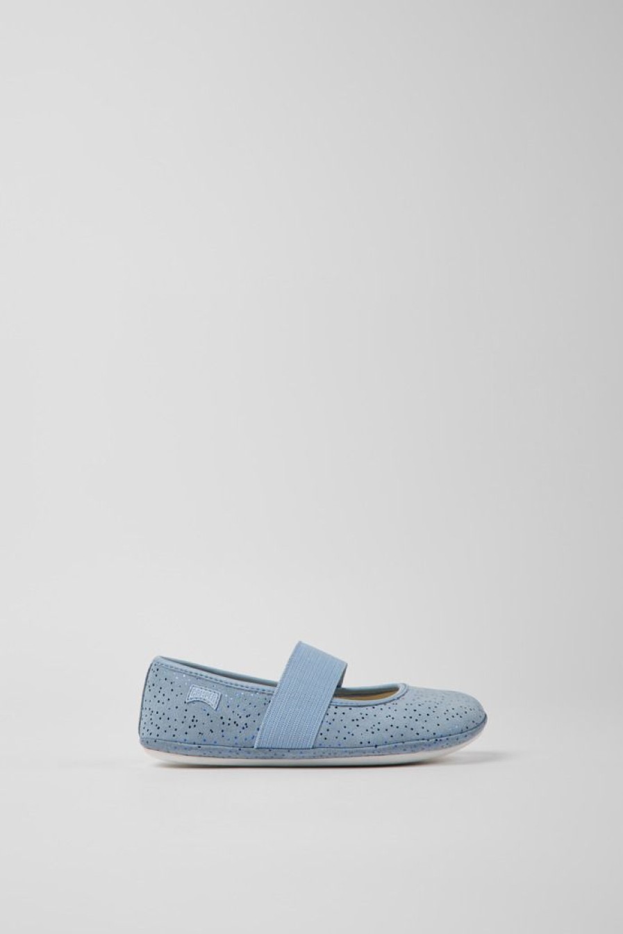 Camper Blauwe Nubuck Kinderballerina'S