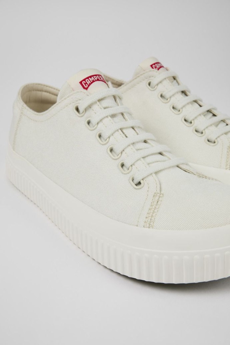 Camper Witte Textiel Basketbalschoen Voor Heren