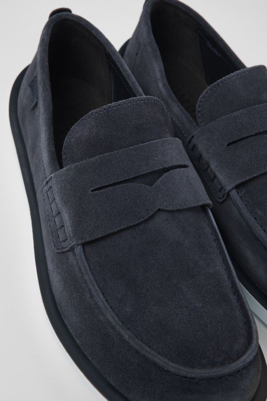 Camper Blauwe Nubuck Mocassin Voor Heren