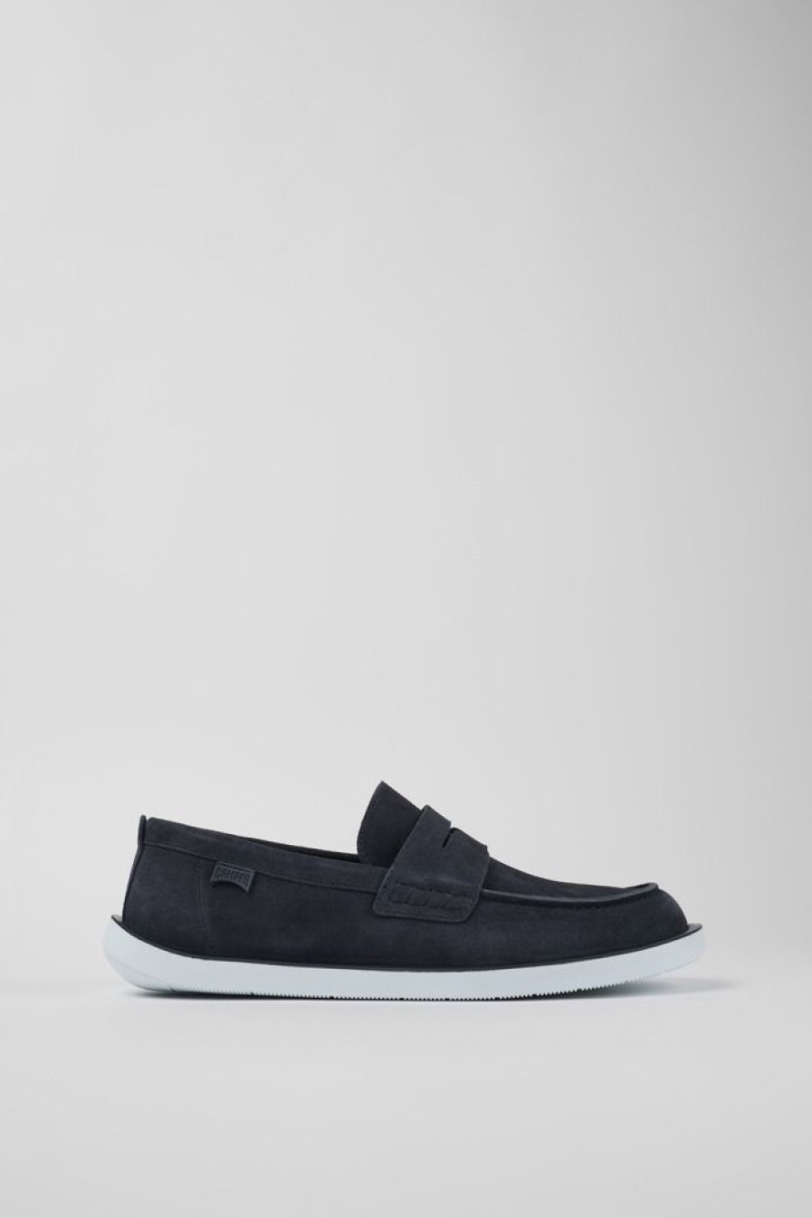 Camper Blauwe Nubuck Mocassin Voor Heren