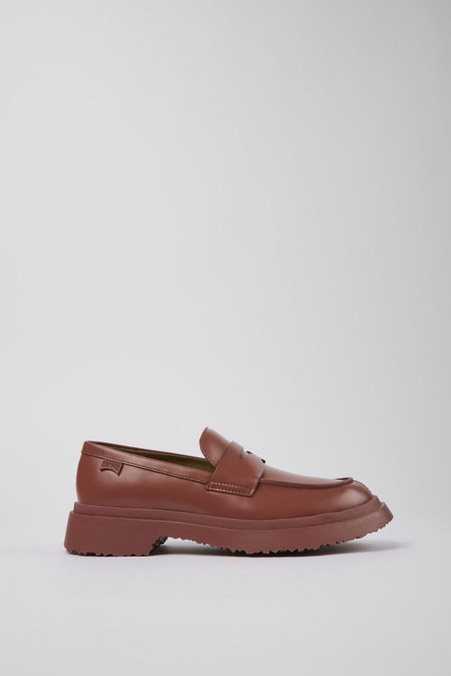 Camper Rode Leren Damesloafer