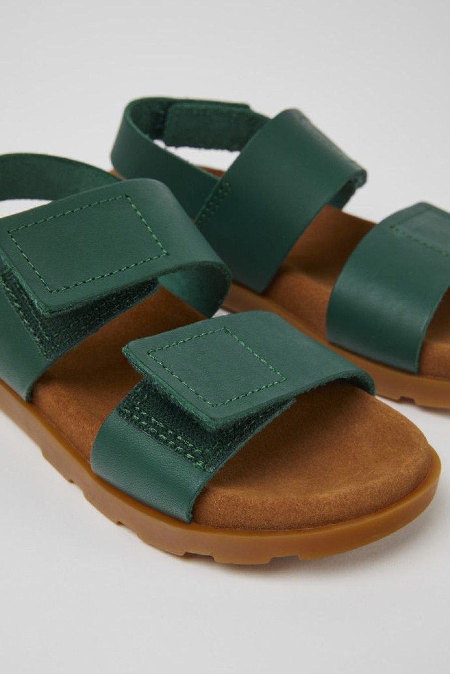 Camper Groene Leren Kindersandalen